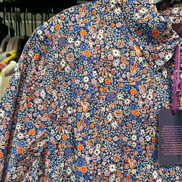 J. CREW Liberty Print Blouse “Kayoko” Ditsy Floral Fine Cotton NWT Size 14 Poppy - Picture 2 of 7